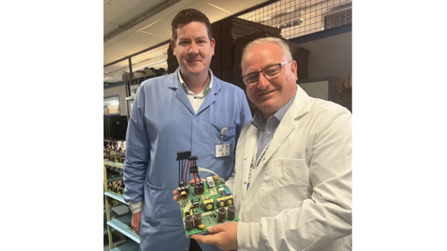Cllr. Ian Roome with Tim Puttick, Manufacturing Director of TDK-Lambda UK Image of Cllr. Ian Roome with Tim Puttick, Manufacturing Director of TDK-Lambda UK